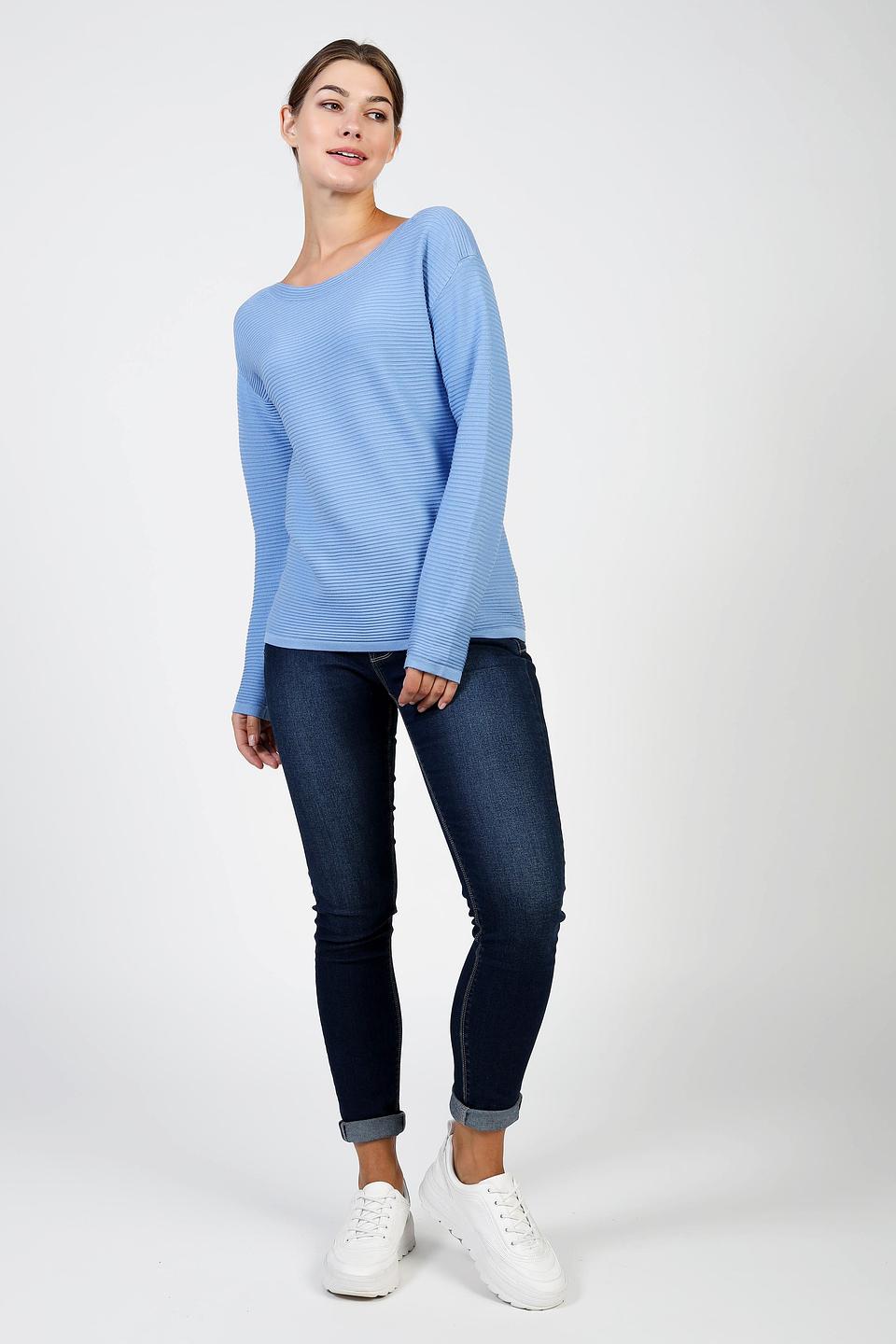 Пуловер Pezzo голубой в рубчик