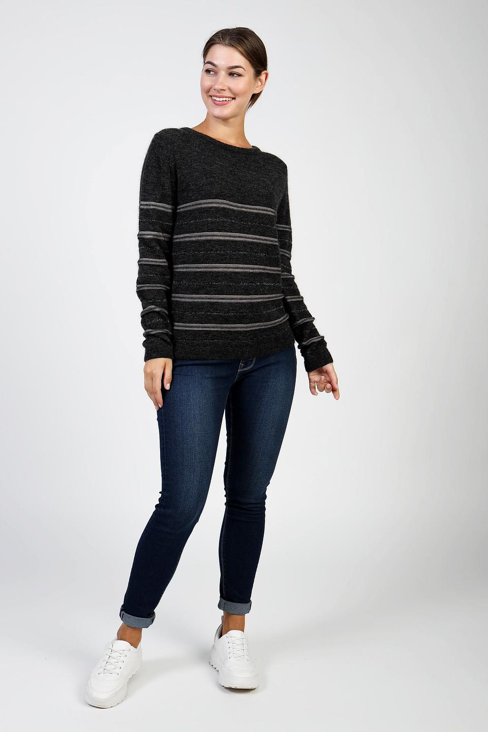 Пуловер Pezzo в полоску серый