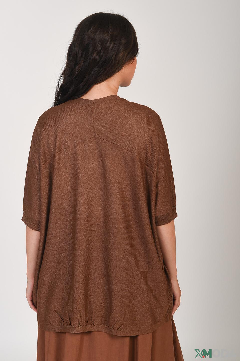 Кардиган Samoon коричневый с рукавом 3/4