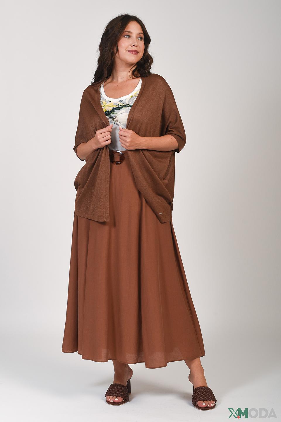 Кардиган Samoon коричневый с рукавом 3/4