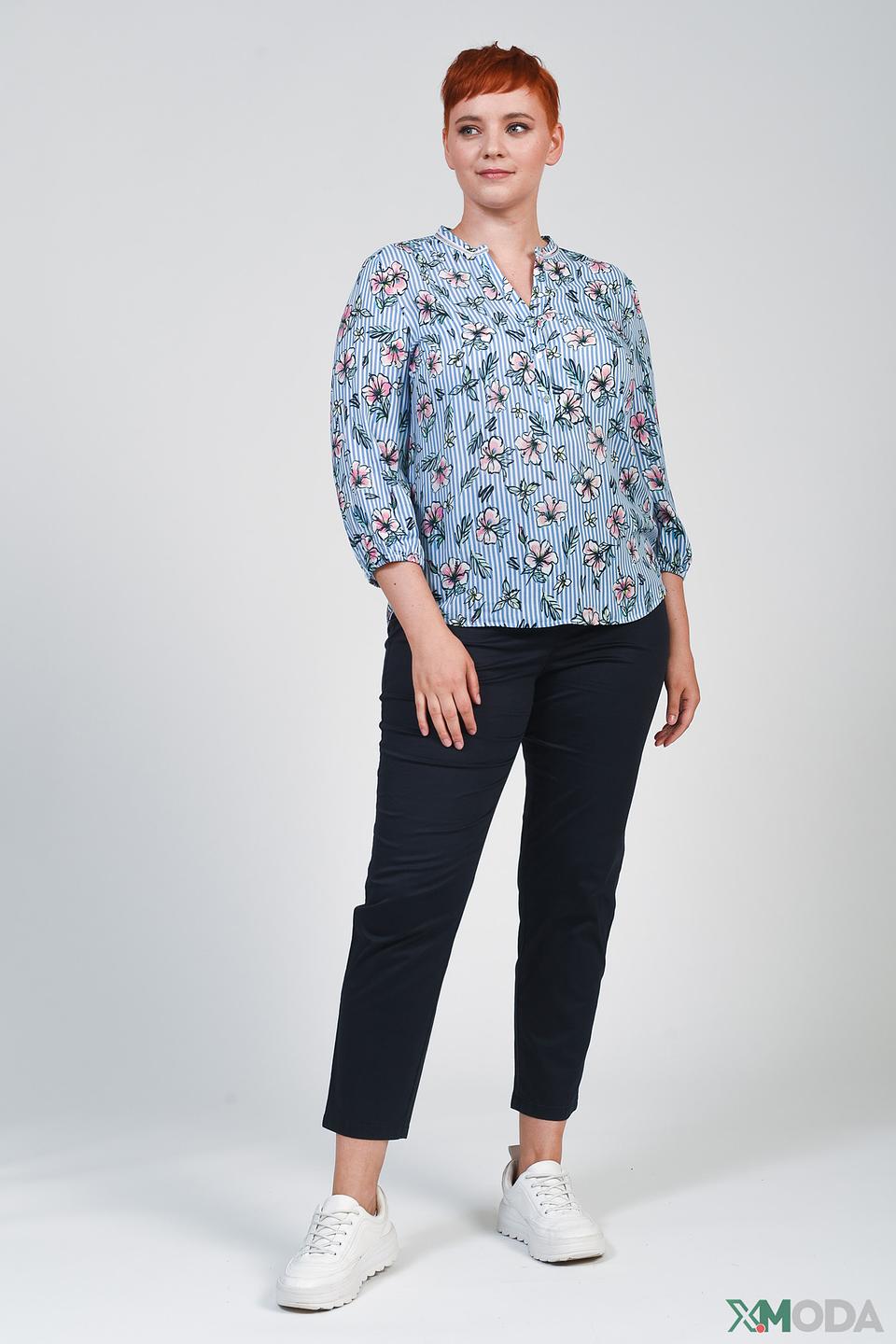 Блуза Rabe collection в полоску с цветами