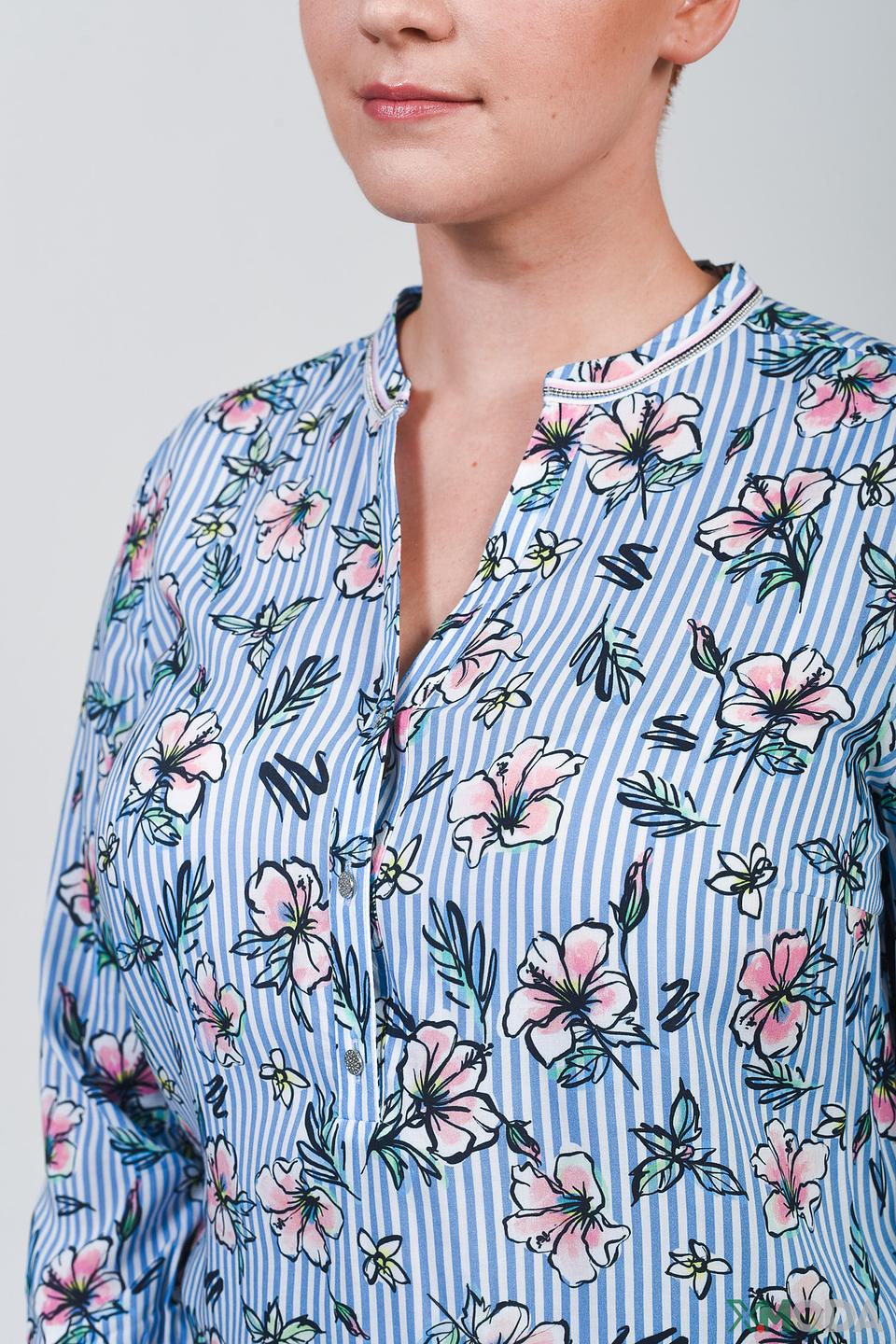 Блуза Rabe collection в полоску с цветами