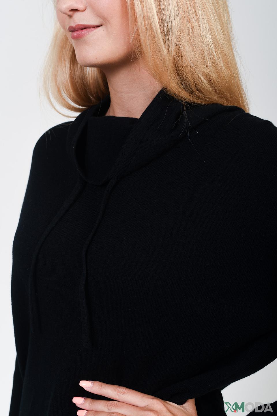 Пуловер Oui с воротником-хомутом чёрный