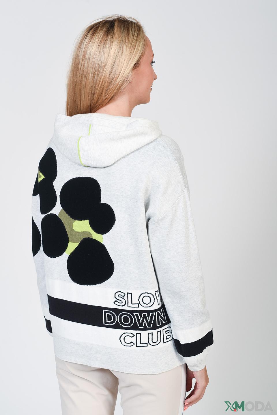 Толстовка Oui с цветами серый