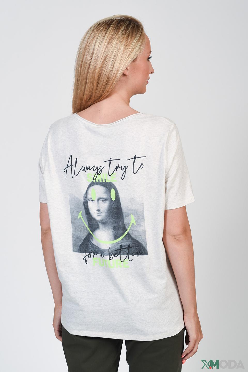 Футболка Oui с принтом светло-серый