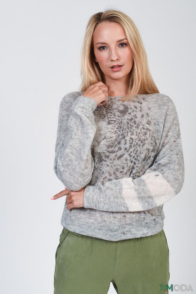 Пуловер Marc Cain с леопардовым принтом