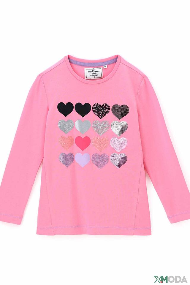 Футболка Original Marines с сердцами розовый