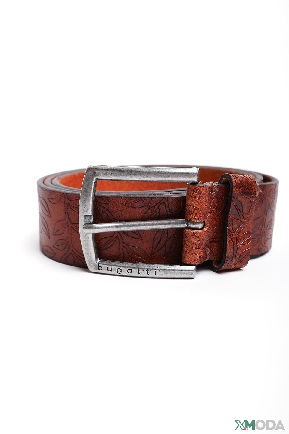 Ремень Bugatti ACC с тиснением коричневый