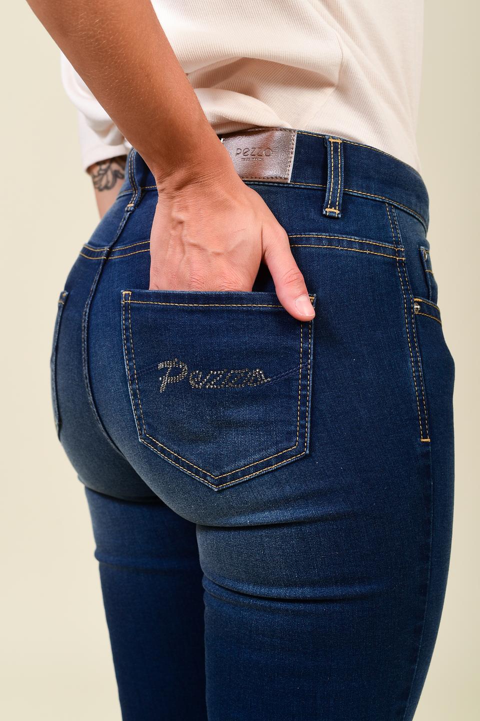Джинсы Pezzo с подворотами синие
