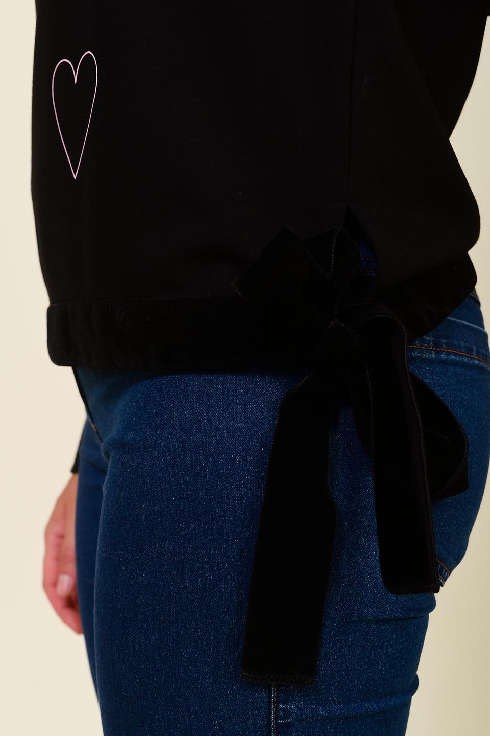 Пуловер Pezzo с сердечками чёрный