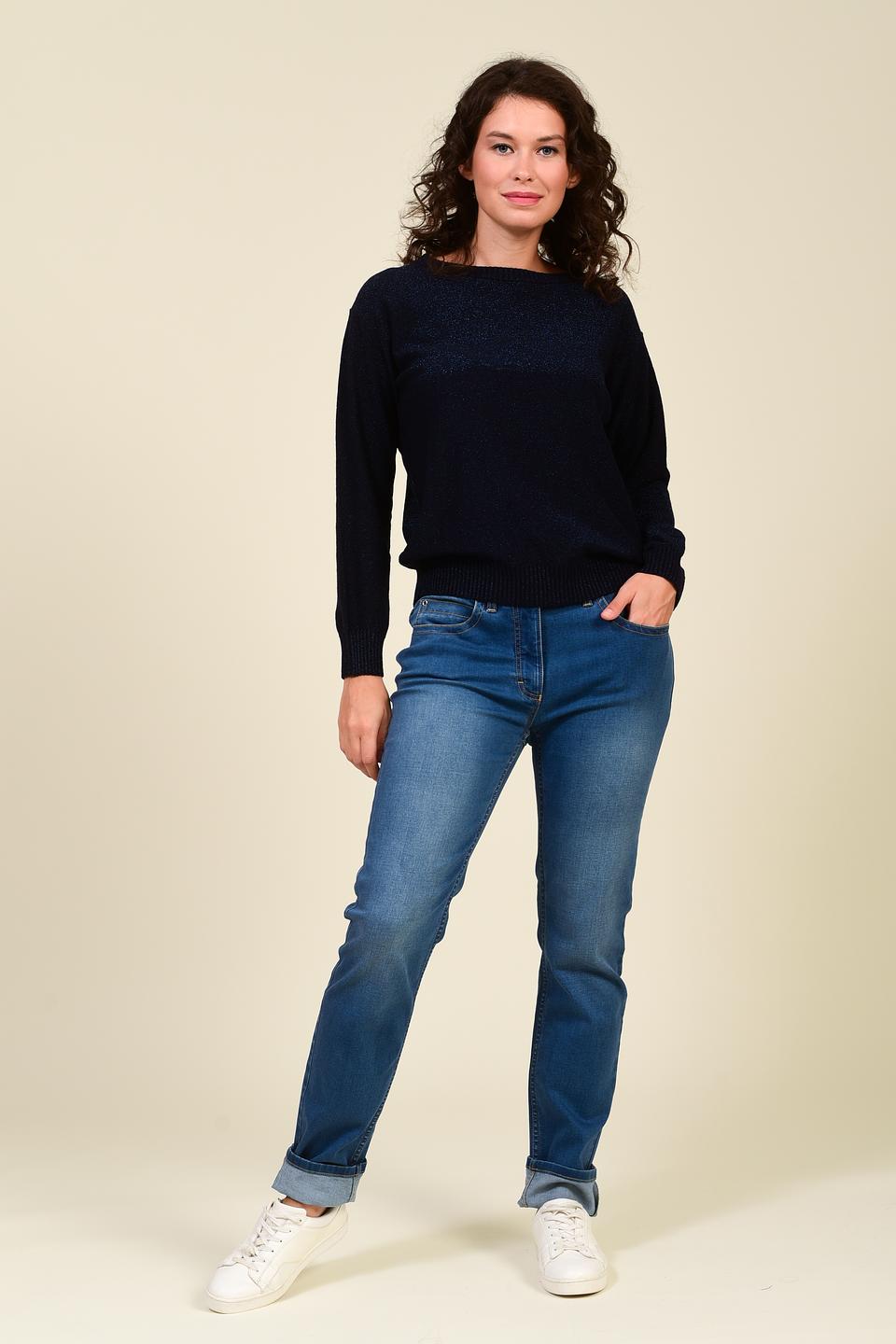 Пуловер Pezzo с пайетками тёмно-синий