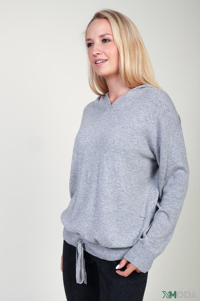 Пуловер Pezzo с капюшоном серый