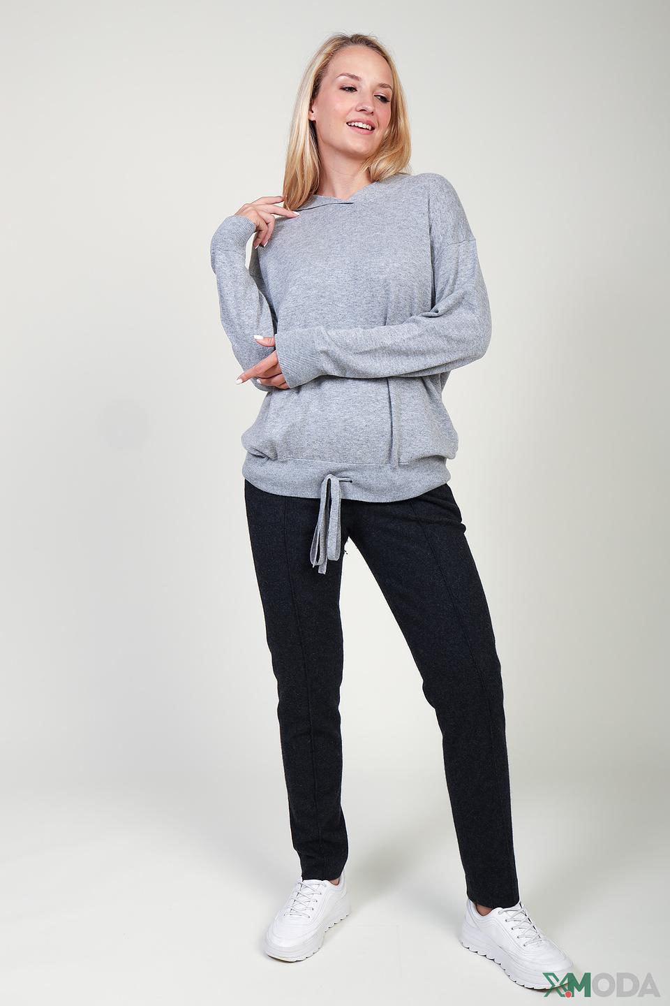 Пуловер Pezzo с капюшоном серый