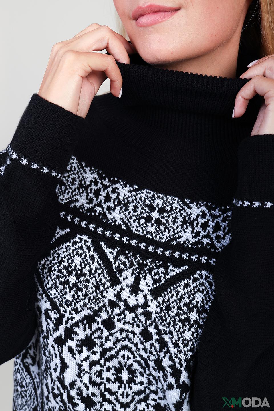 Пуловер Pezzo с узором черный