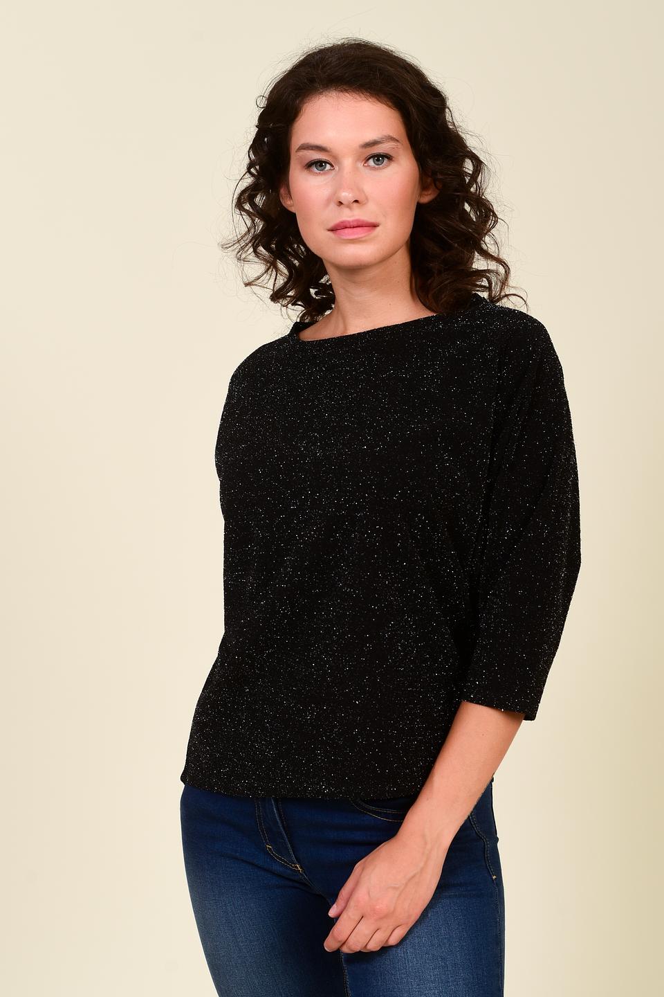 Пуловер Pezzo с пайетками чёрный