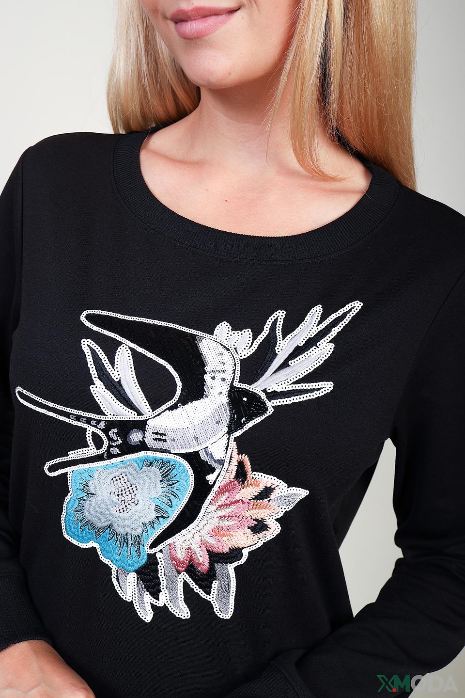 Пуловер Pezzo с вышивкой чёрный