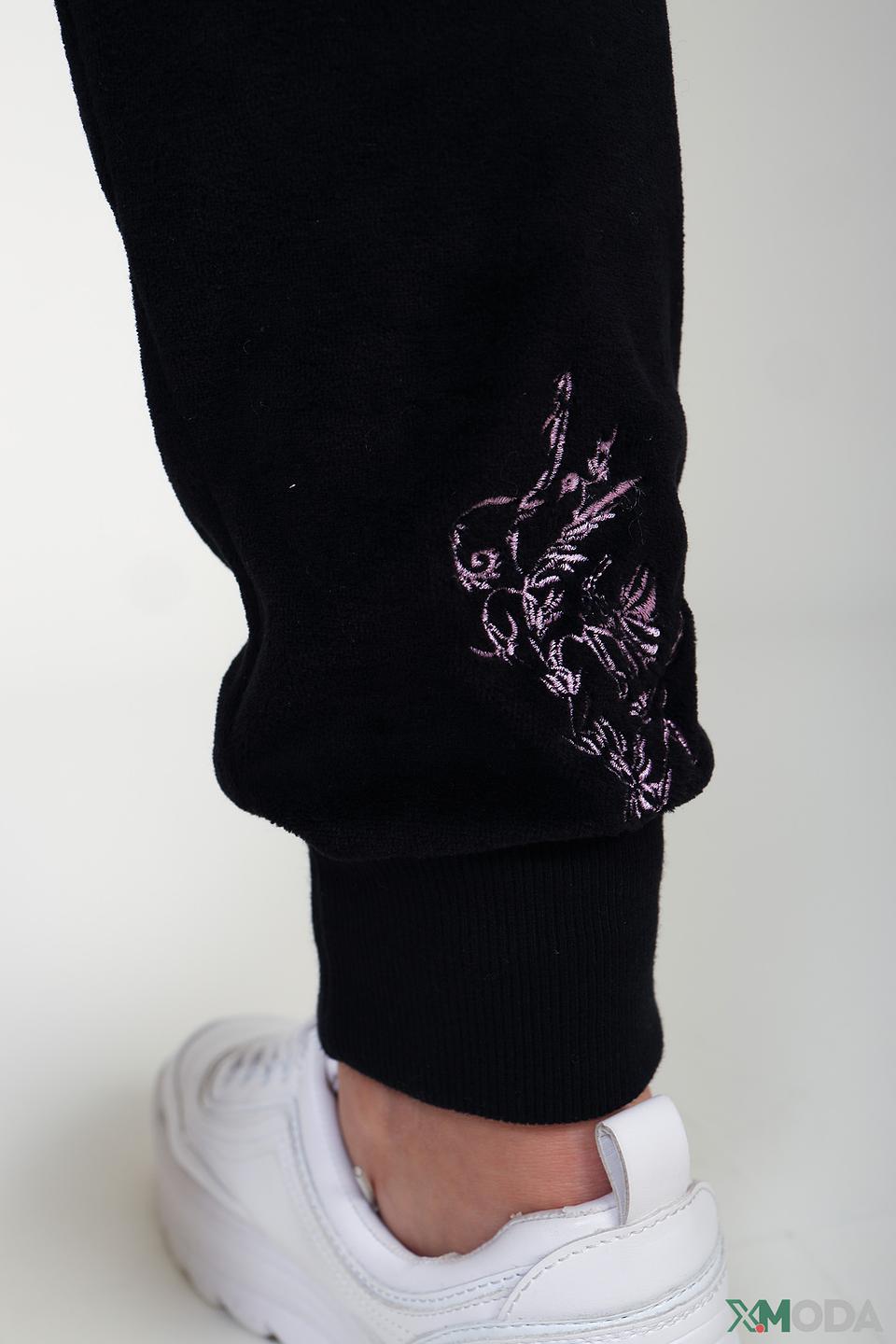 Брюки Pezzo с вышивкой чёрные