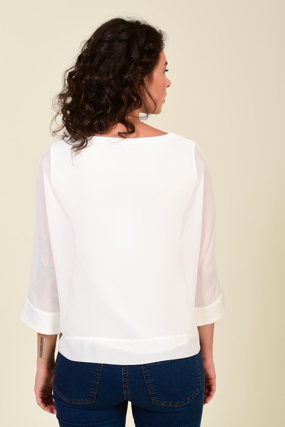 Блуза Pezzo с рукавом 3/4 белая