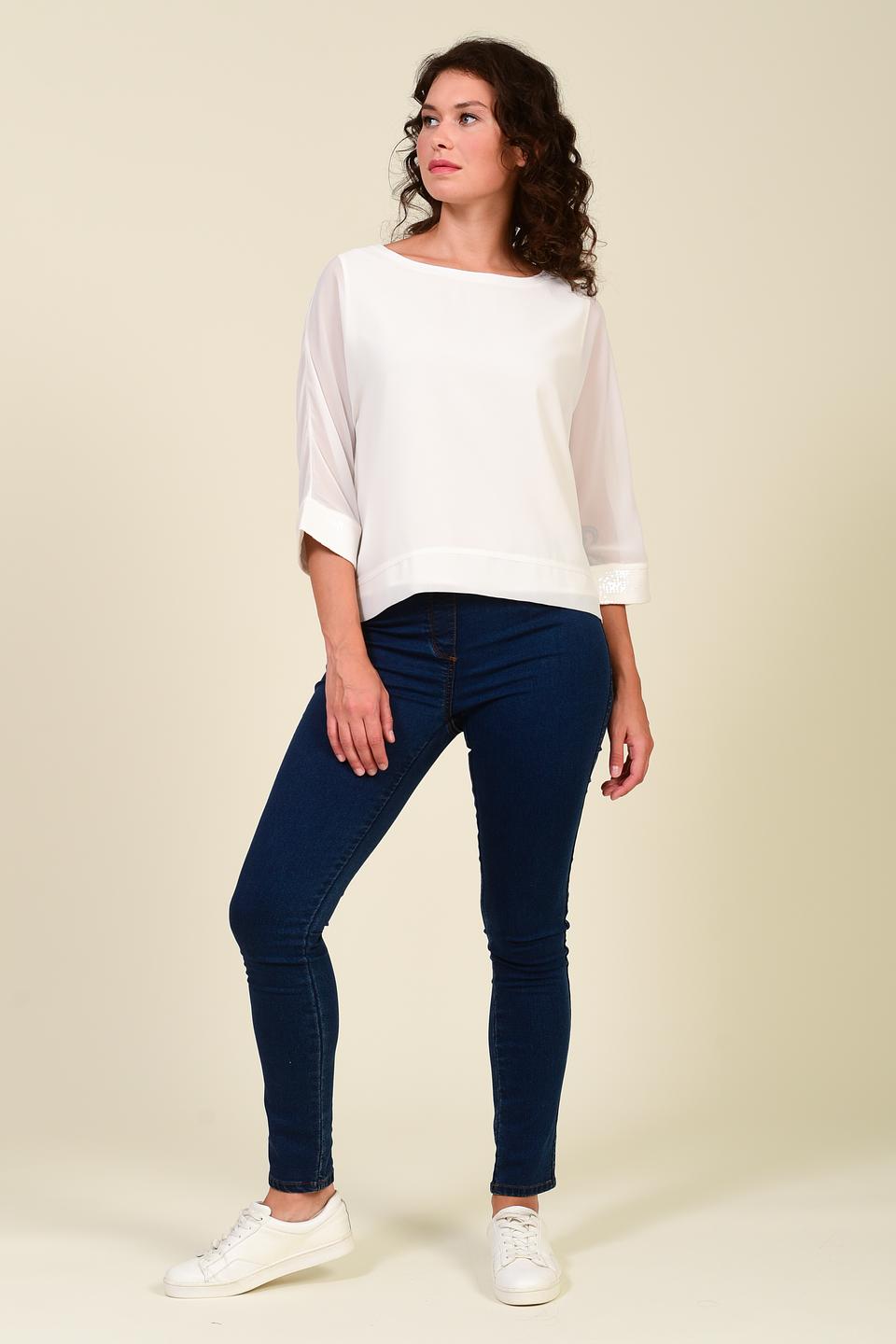 Блуза Pezzo с рукавом 3/4 белая