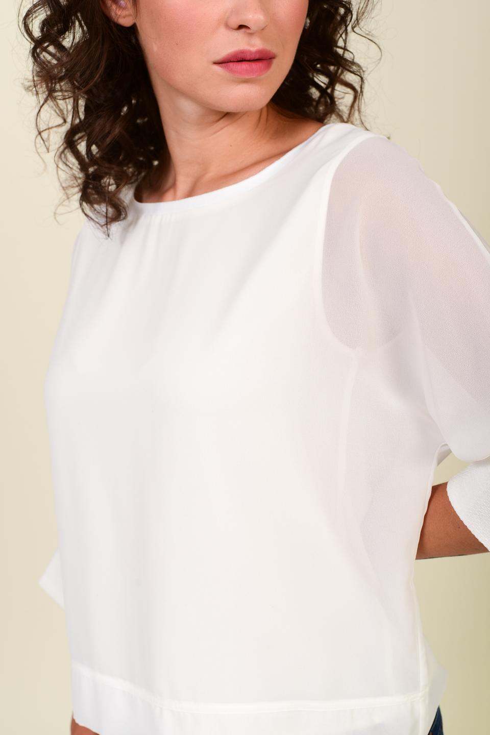 Блуза Pezzo с рукавом 3/4 белая