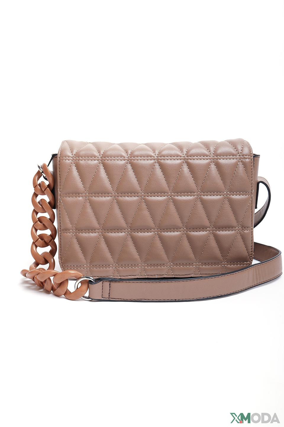 Сумка Pezzo стеганая коричневая