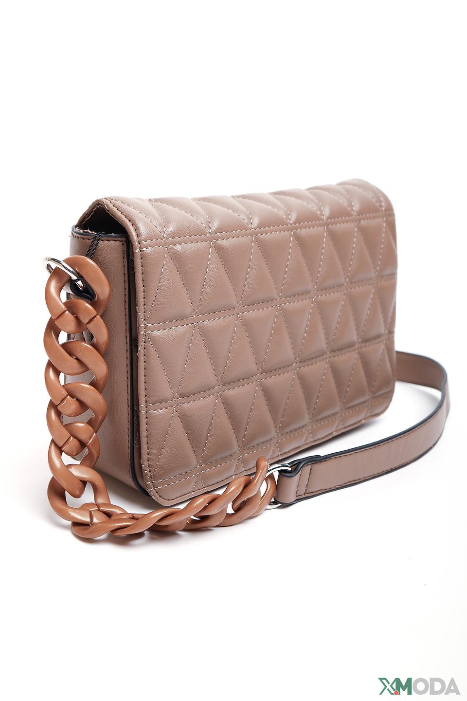 Сумка Pezzo стеганая коричневая