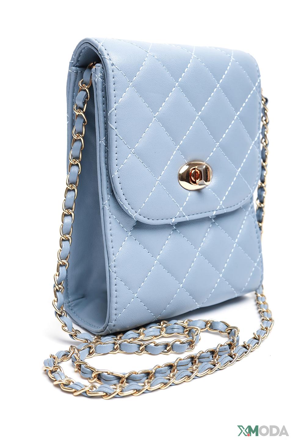 Сумка Pezzo стеганая голубая