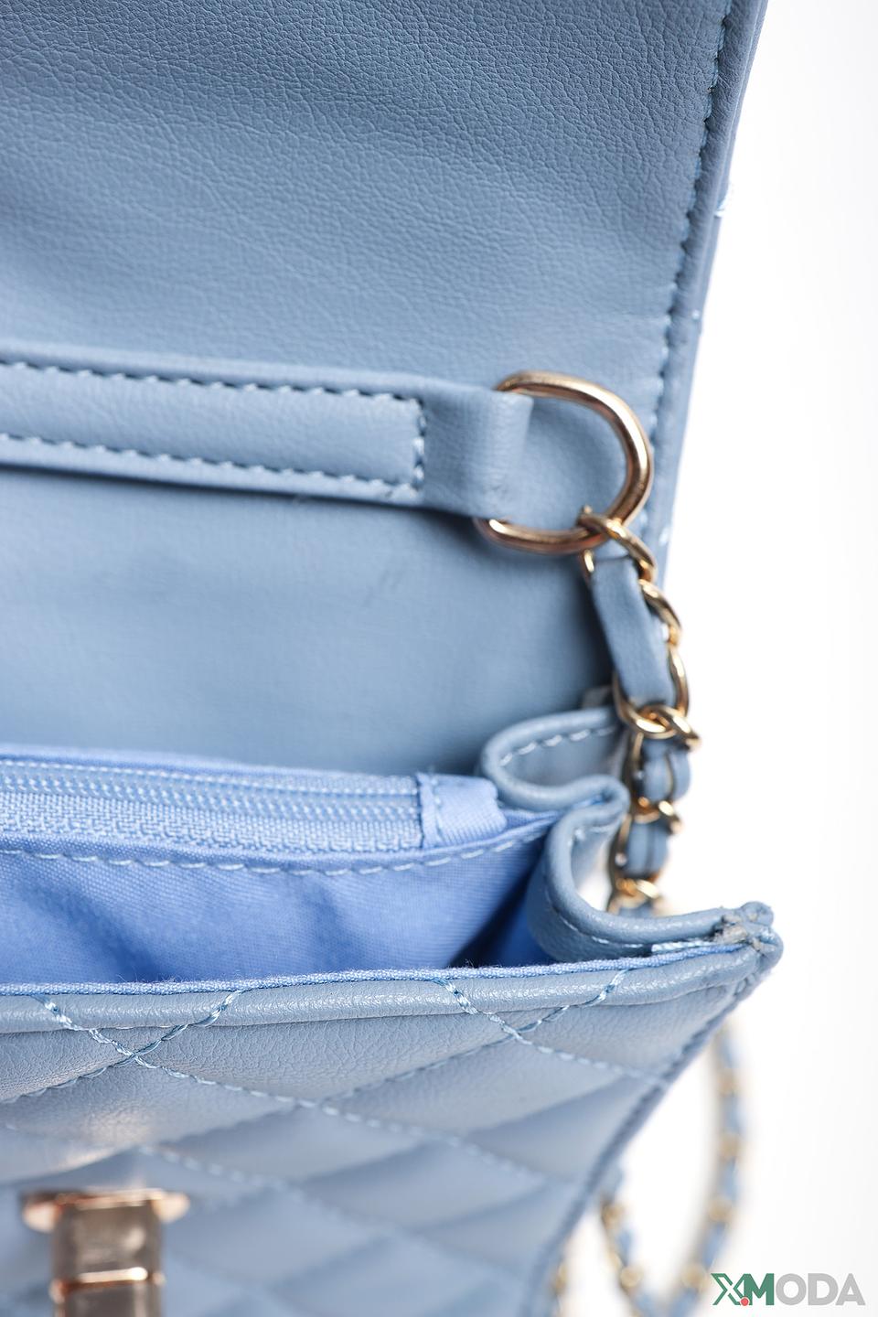 Сумка Pezzo стеганая голубая