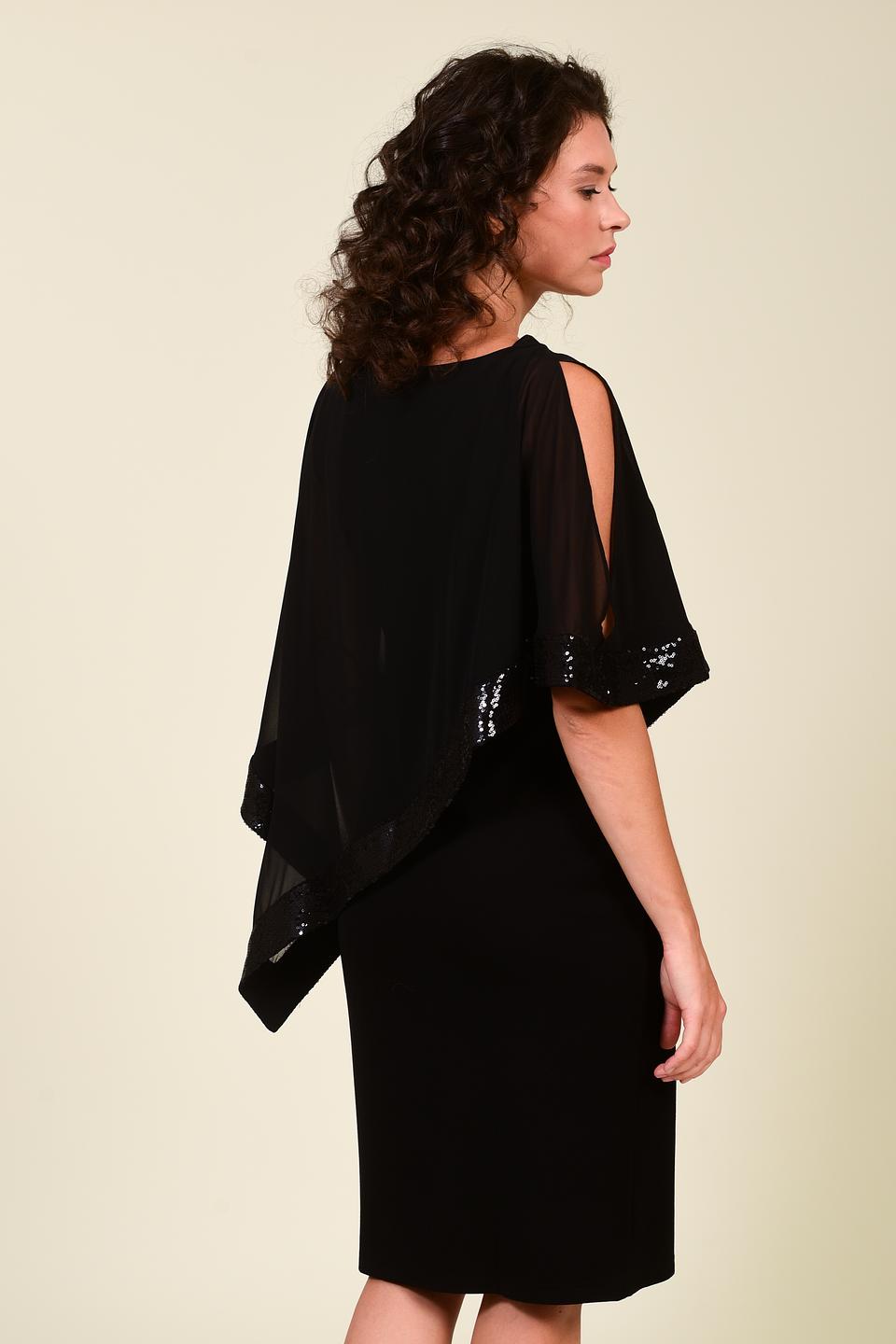 Платье Pezzo с накидкой чёрное