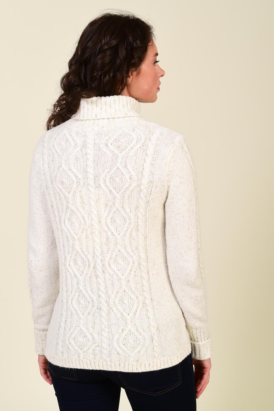 Пуловер Pezzo с косами кремовый