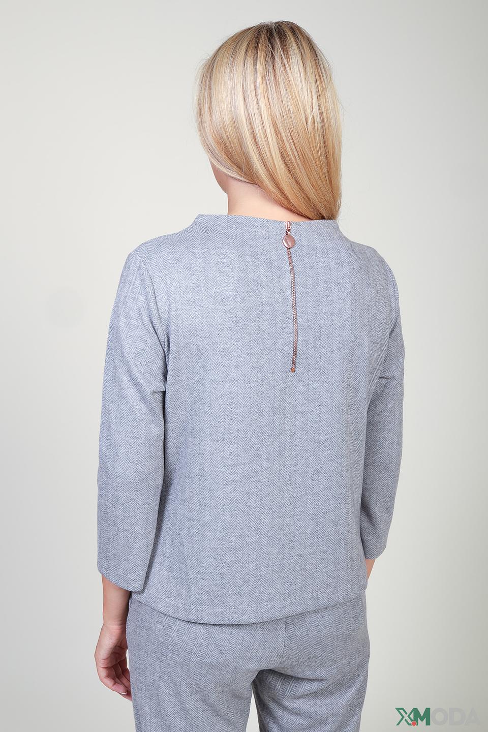 Пуловер Pezzo серый в елочку