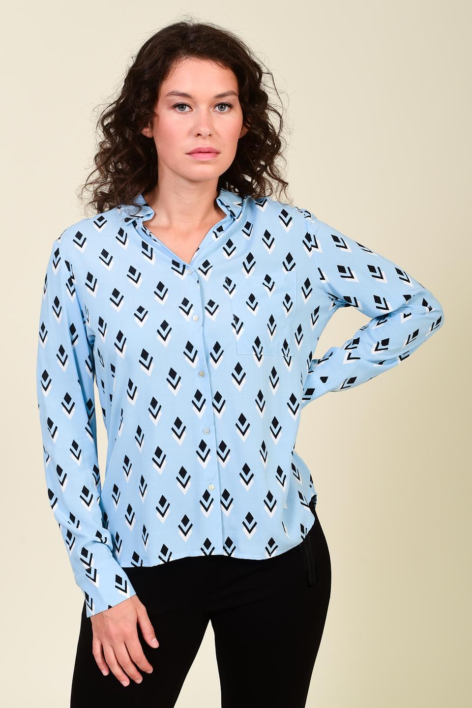 Блуза Pezzo с геометрическим принтом голубой