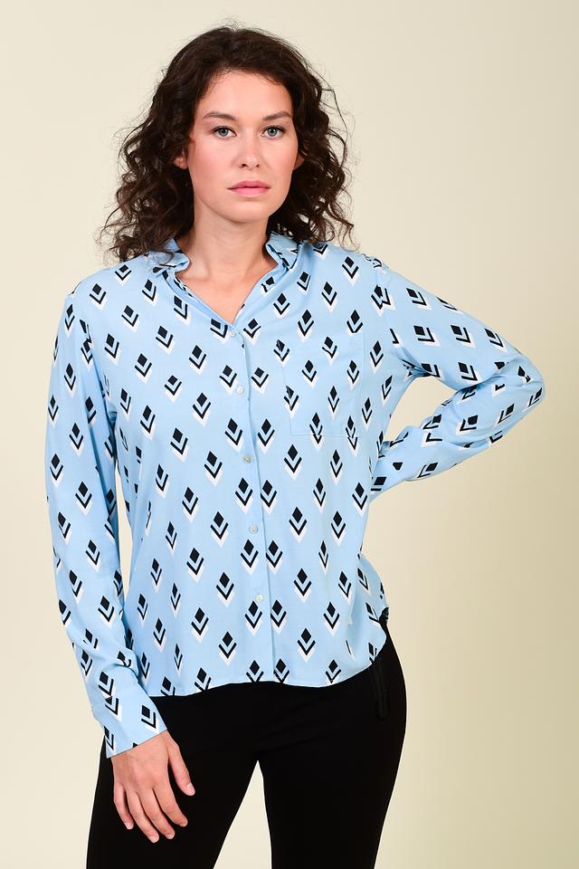 Блуза Pezzo с геометрическим принтом голубой