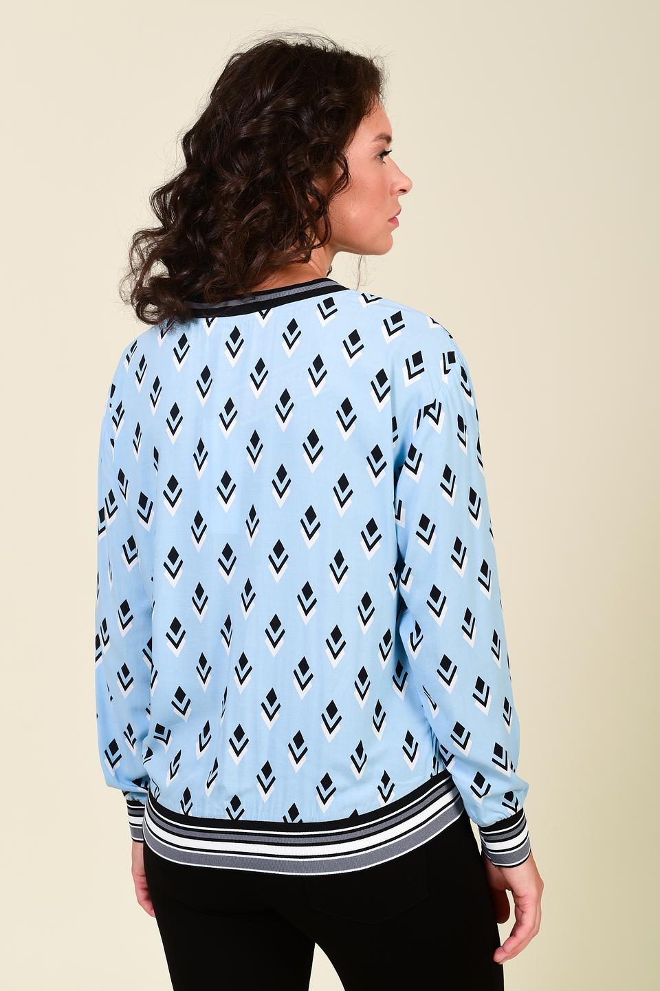 Блуза Pezzo с геометрическим принтом голубой