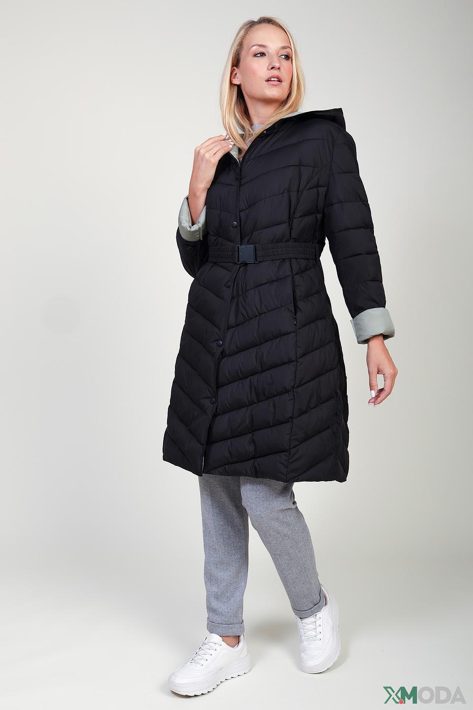 Пальто Pezzo стеганое чёрное