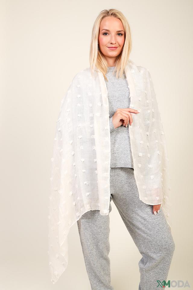 Шарф Fraas с помпонами бежевый