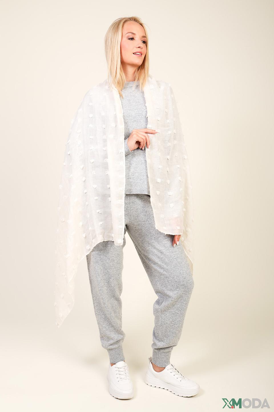 Шарф Fraas с помпонами бежевый