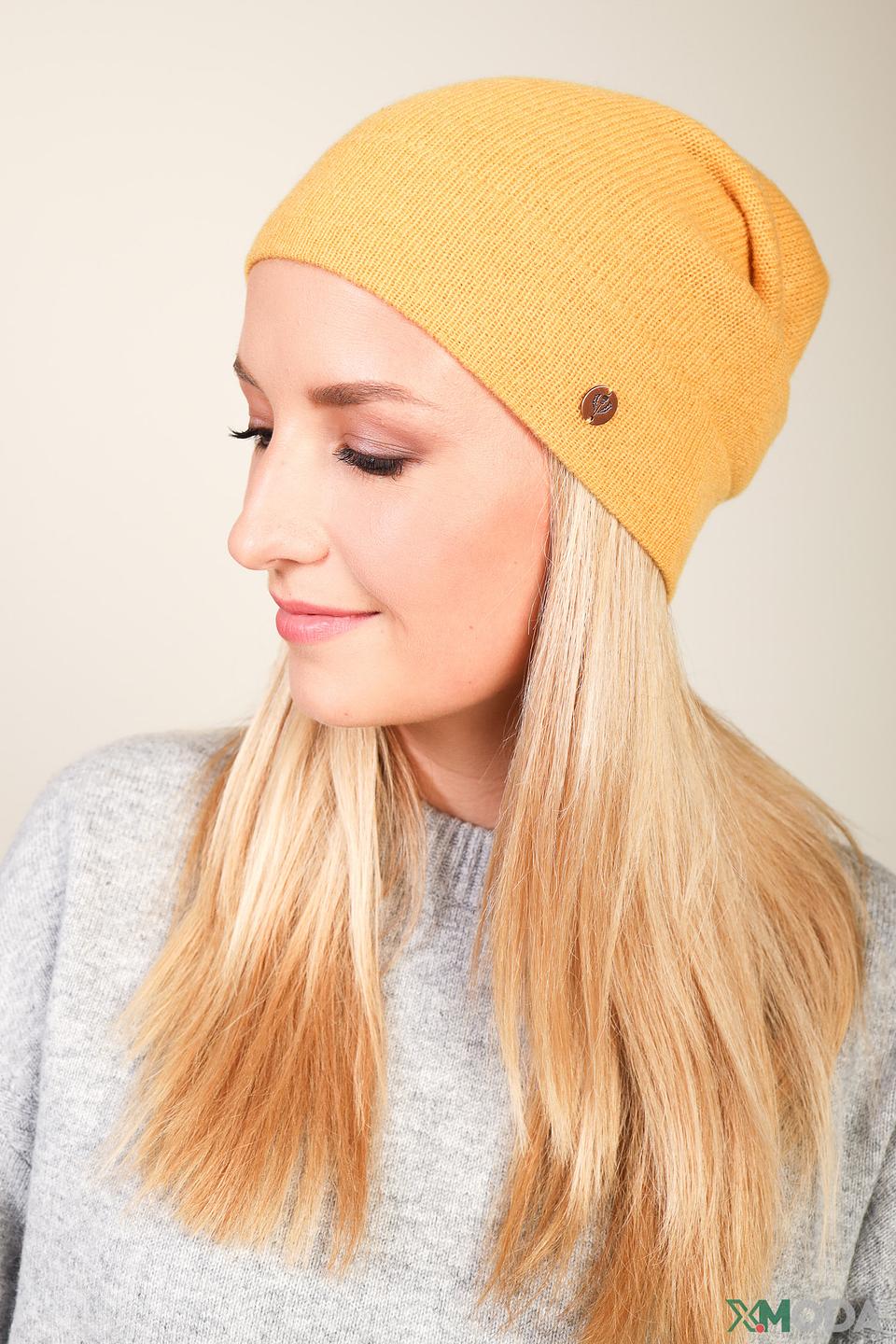 Шапка Fraas кашемир горчичный