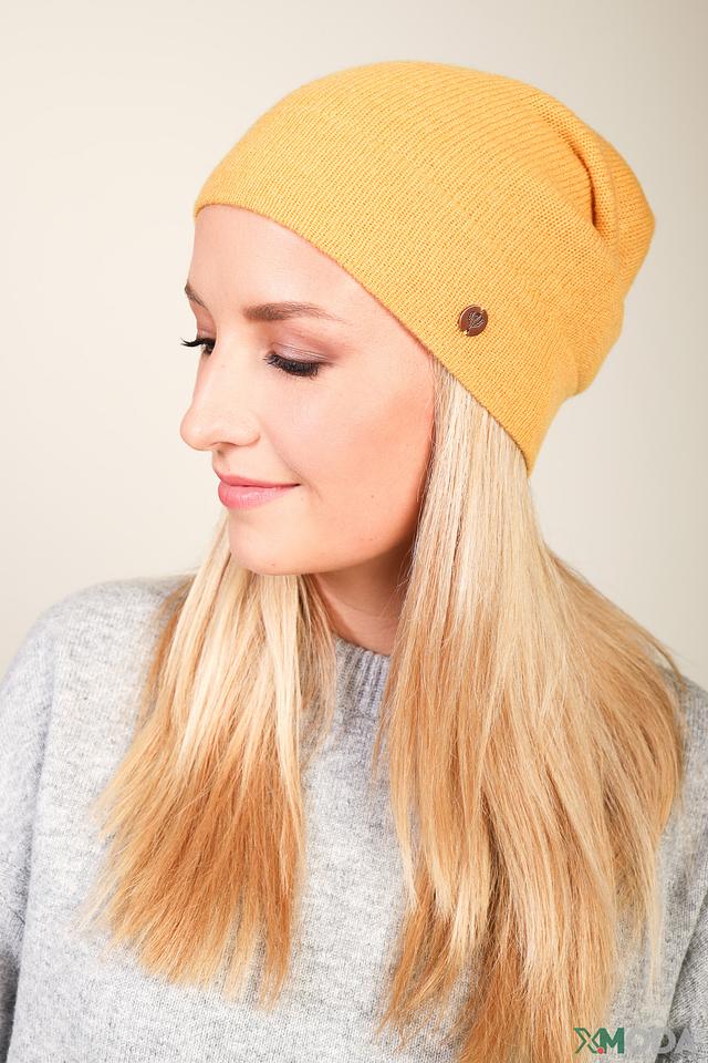 Шапка Fraas кашемир горчичный