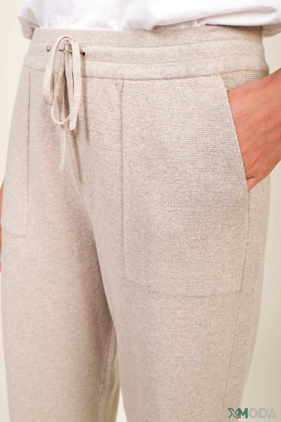 Брюки трикотажные Oui бежевые