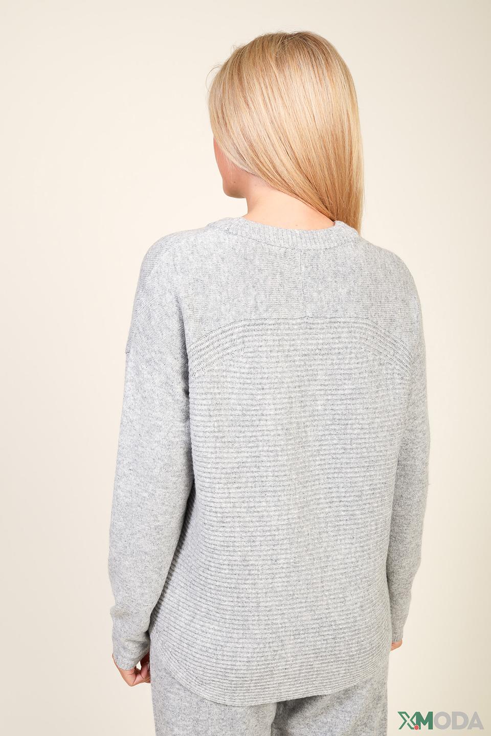 Пуловер Oui серый меланж