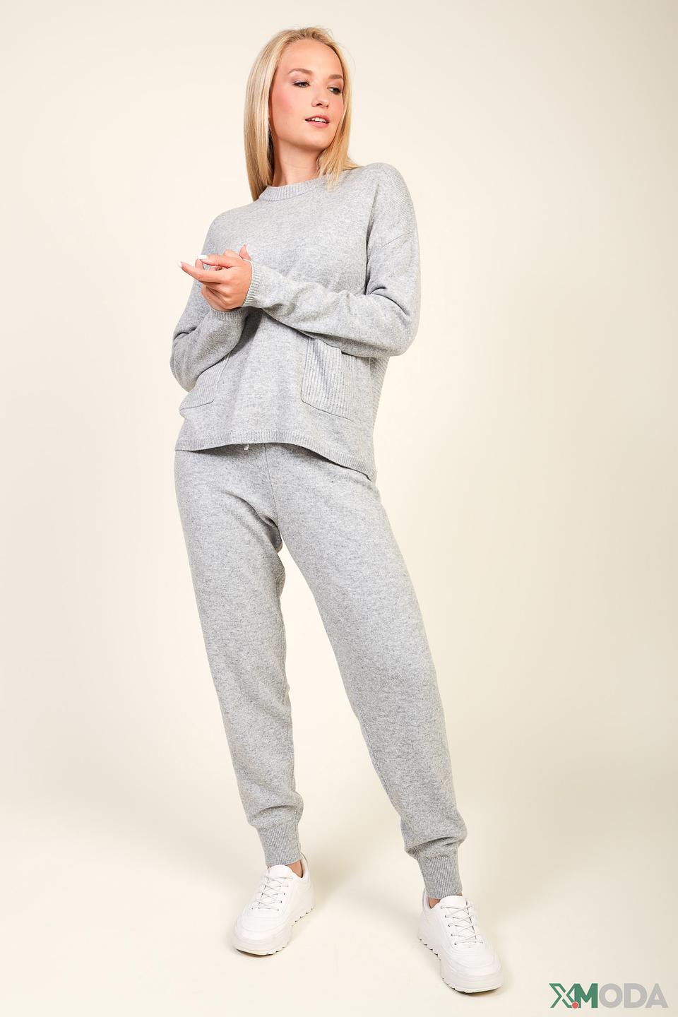 Пуловер Oui серый меланж