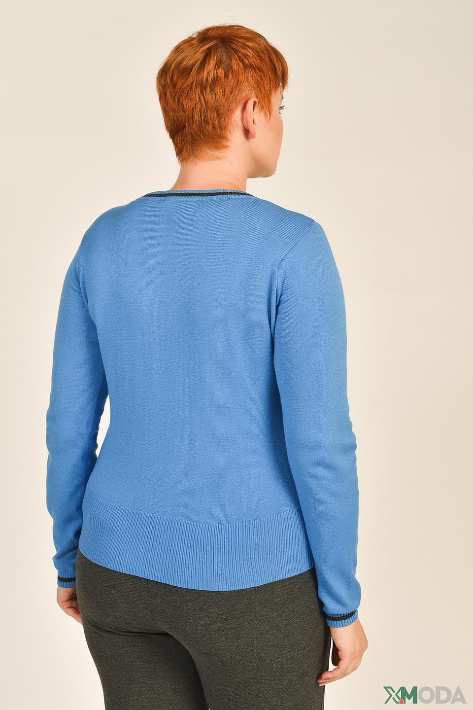 Пуловер Eugen Klein с принтом голубой