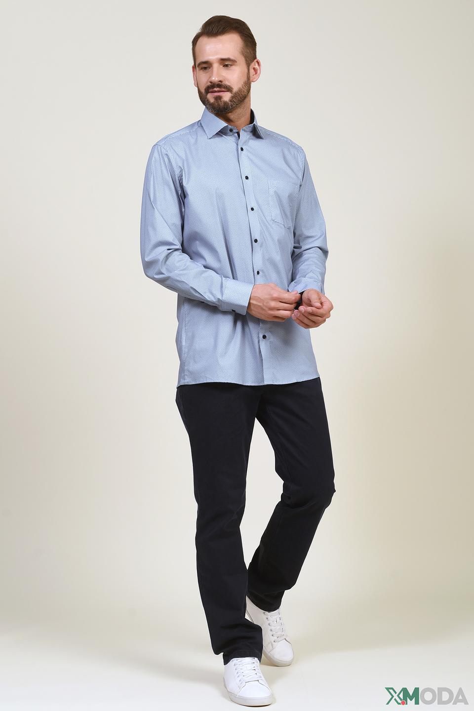 Рубашка Casa Moda голубая в клетку