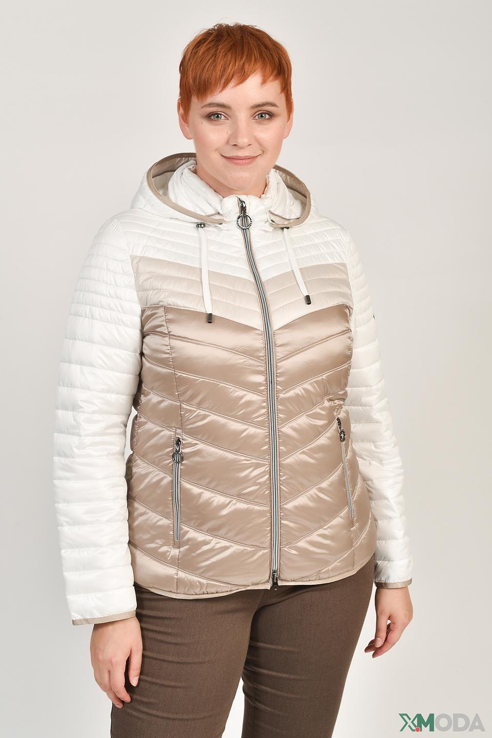 Куртка Lebek стеганая бежево-белая