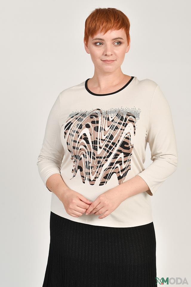 Футболка Barbara Lebek с принтом бежевый