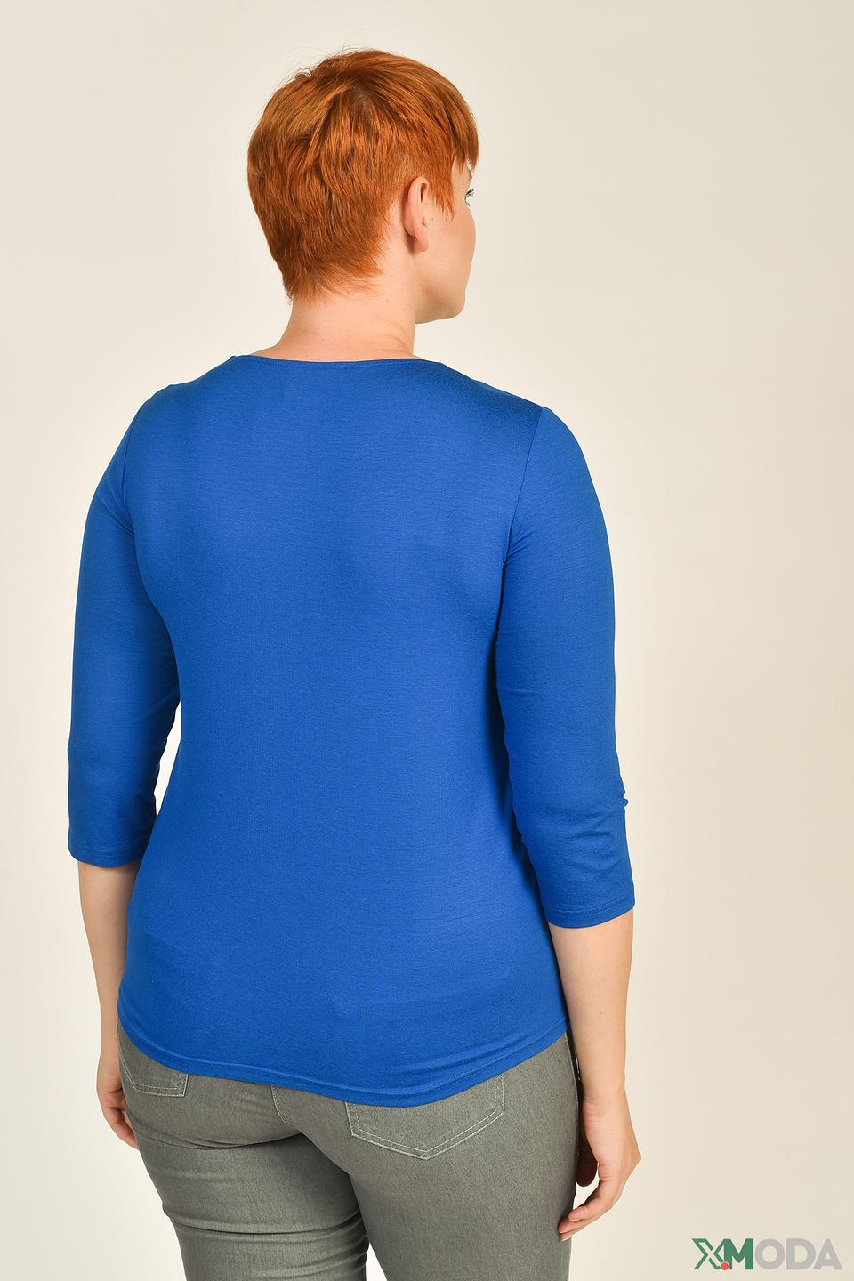 Блуза Frank Walder синяя с драпировкой