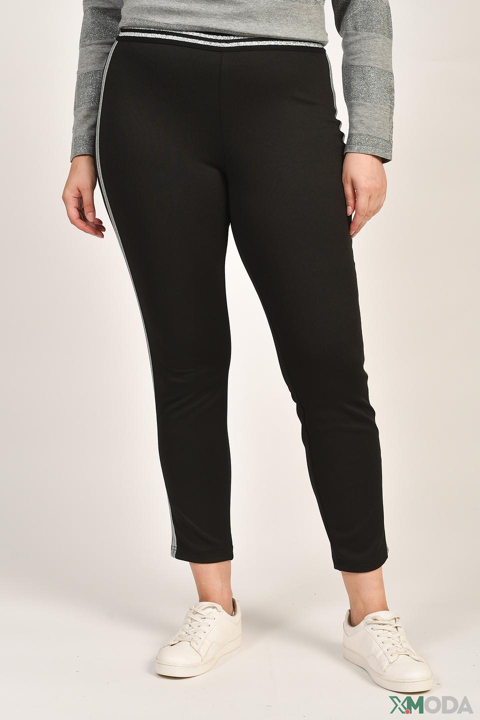 Брюки Doris Streich с полосой чёрные