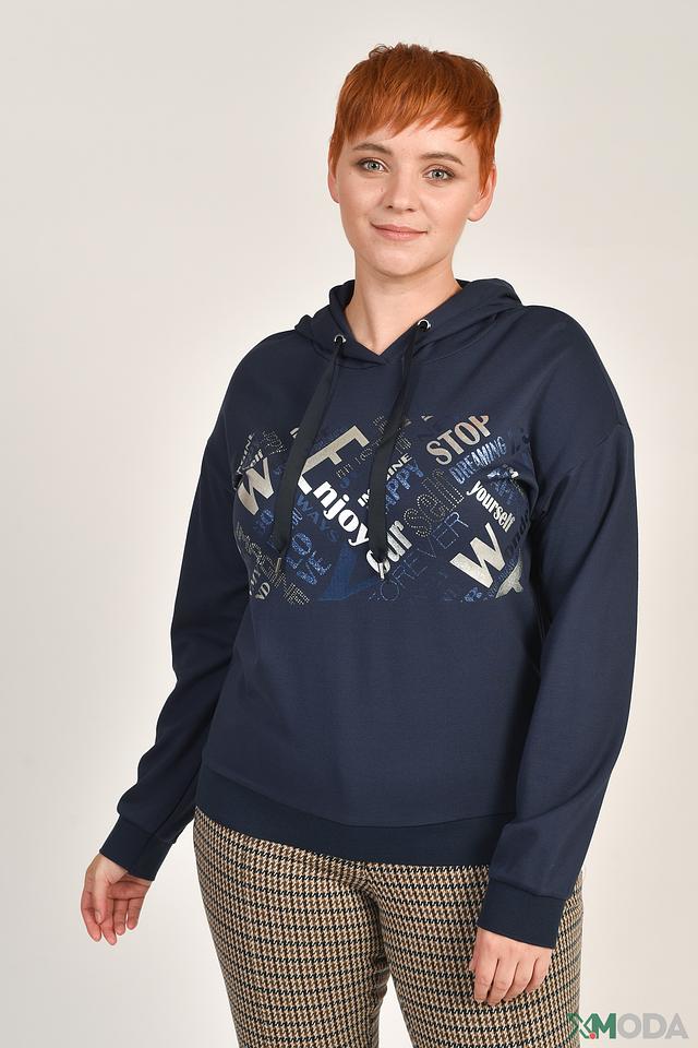 Толстовка Via Appia с принтом синяя