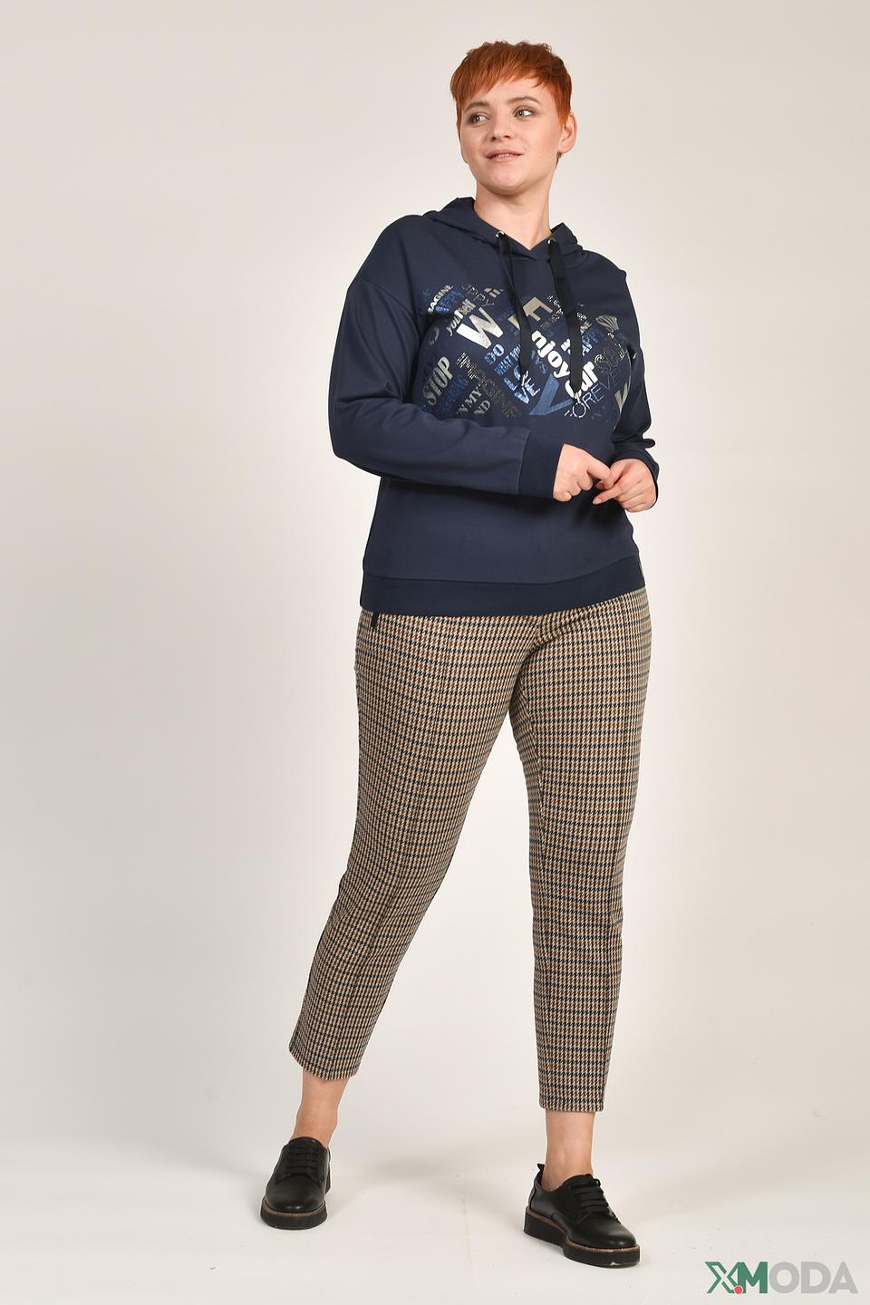 Толстовка Via Appia с принтом синяя